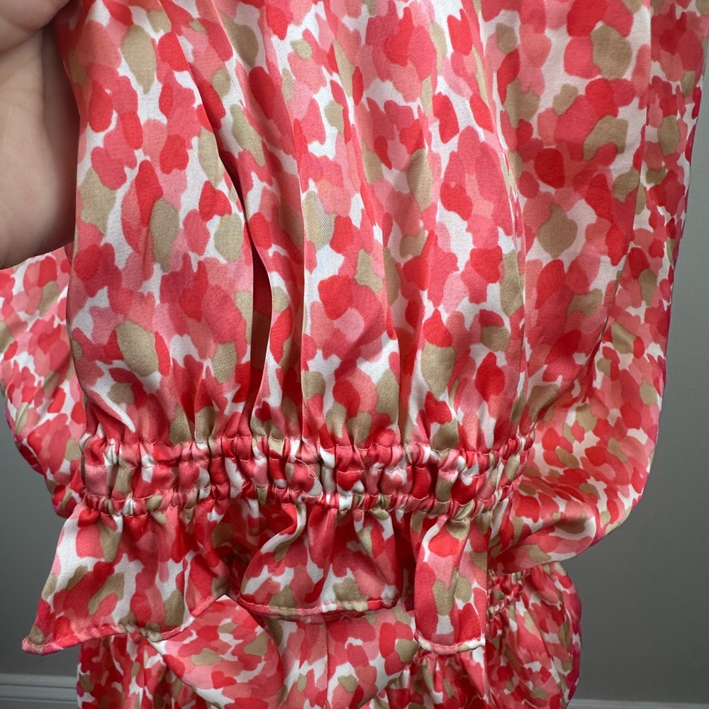 Cynthia Steffe Coral Print Blouse size XL - Picture 9 of 11